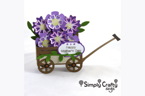 Download Wagon of Flowers Box Card SVG - Card Collection