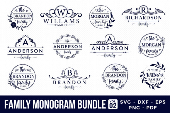 Download Family Monogram SVG Bundle Vol.2 - Gram Collection