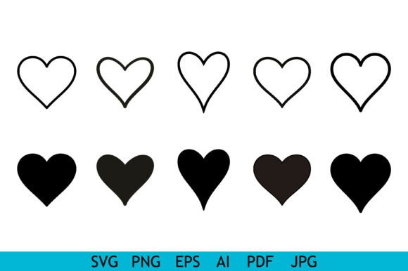 Download Simple Heart Shape Icon Set - Heart Collection