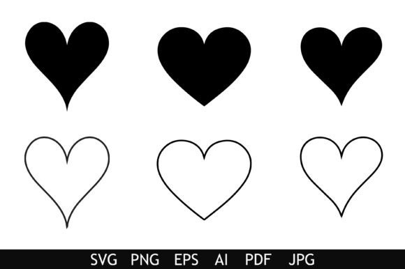 Download Basic Heart Shape Clipart Set - Heart Collection