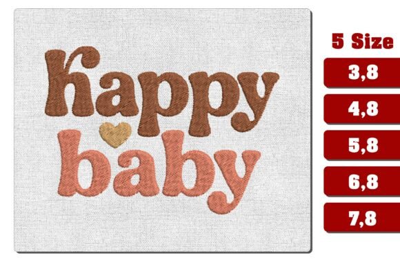 Download Happy Baby Heart Machine Embroidery File - Heart Collection