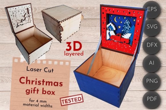 Download Christmas Gift Box, Laser Cut Svg, 3D - Gift Collection
