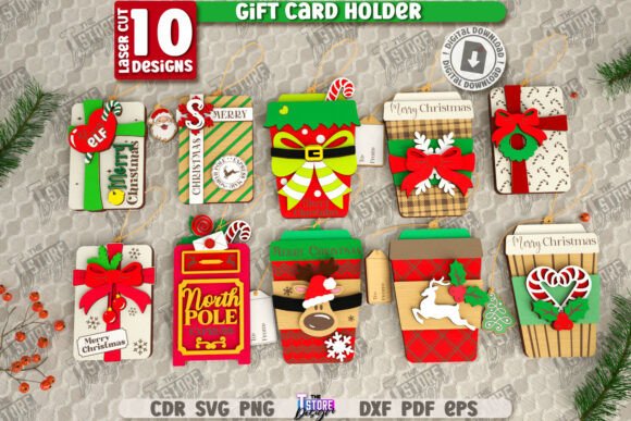 Download Christmas Gift Card Holders Laser Cut - Gift Collection