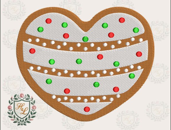Download Gingerbread Cookie Heart Embroidery File - Heart Collection