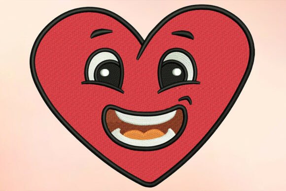 Download Laughing Heart Embroidery Design - Heart Collection