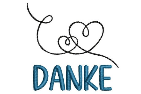 Download Danke German Lettering Two Heart Swirls - Heart Collection