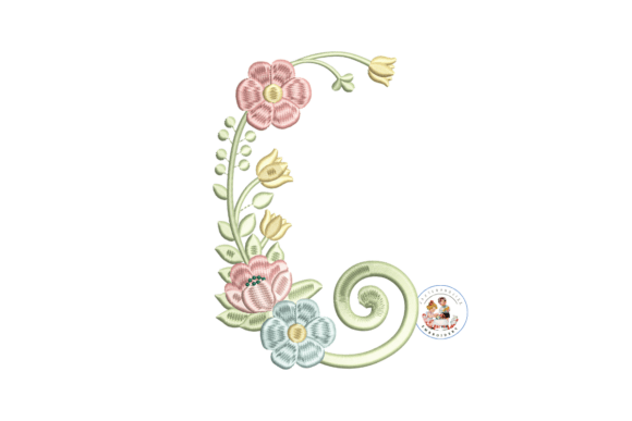 Download Half Floral Monogram Frame Embroidery - Gram Collection