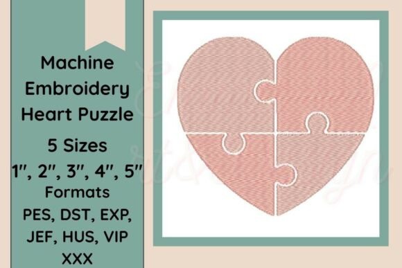 Download Heart Puzzle Machine Embroidery Design - Heart Collection
