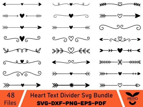 Download Heart Text Divider Svg Bundle - Heart Collection