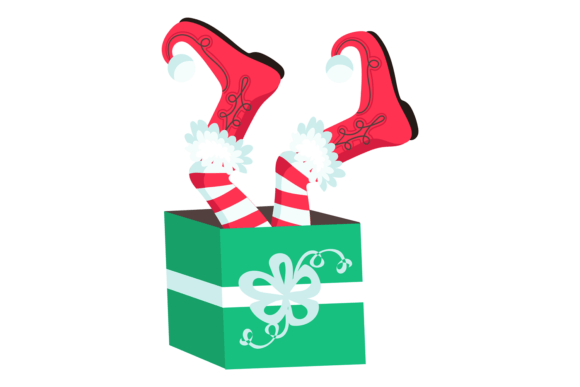 Download Christmas Elf Stuck in Present Box. Gift - Gift Collection