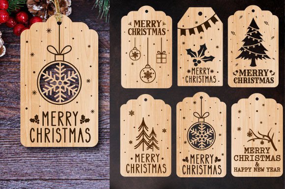 Download Christmas Gift Tag Laser Cut Bundle - Gift Collection