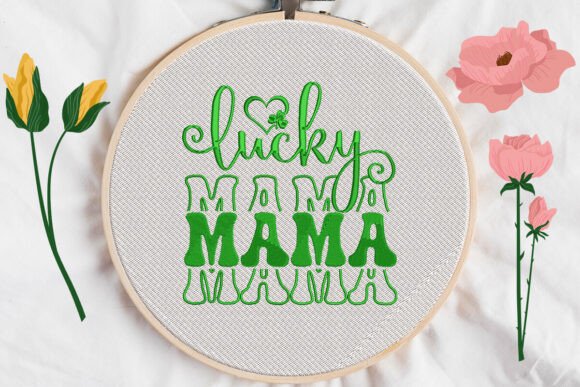 Download Patricks Day Heart MAMA Lucky Embroidery - Heart Collection
