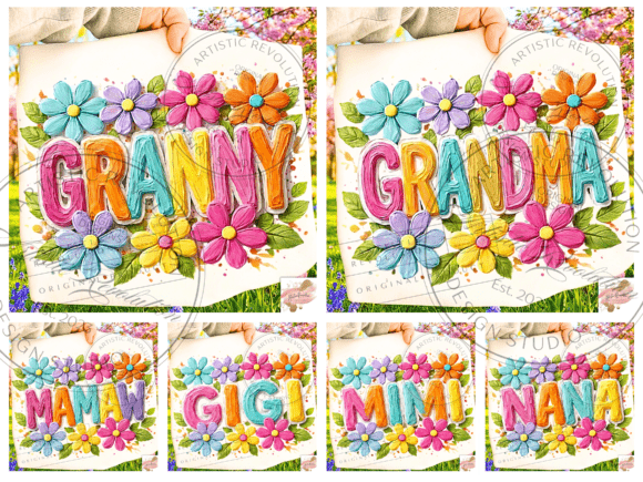 Download Floral Grandma Png Mimi Nana Gigi Granny - Nana Collection